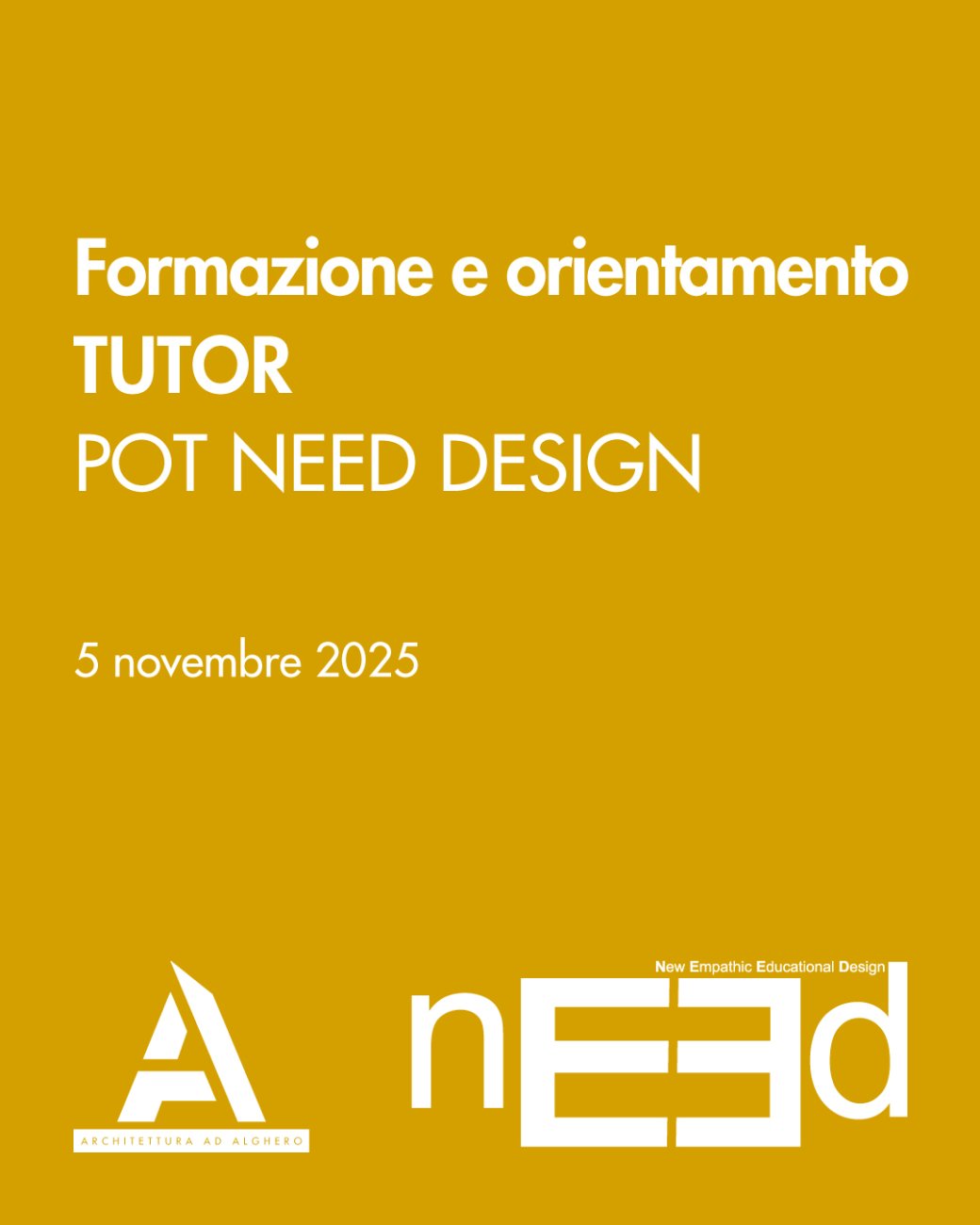 Locandina Formazione tutor POT NEED Design